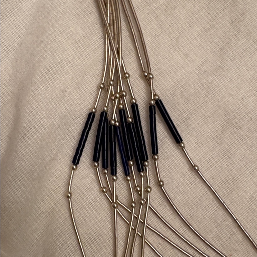 Silver Black/blue Multi-Strand Necklace Sterling Silver 9” from Westfield’s - Picture 2 of 6
